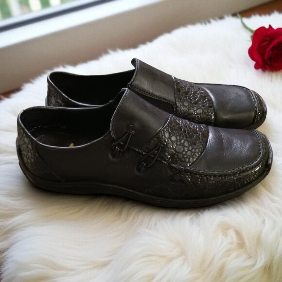 RIEKER Women’s Black Leather Flats “Celia” EU 40  US 9.5–10  Anti-Stress Comfort - Picture 3 of 15